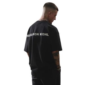 Sang Trọng Thời Trang Phố Core Quá Khổ T-Shirt Màu Đen 300 GSM Giữa Trọng Lượng Jersey 100% Cotton Thoải Mái Phù Hợp Boxy Giảm Vai Gân - Product Image 5