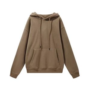 Sudadera con capucha unisex de gran tamaño para invierno, sudadera en blanco de algodón liso de talla grande para hombre, patrón sólido a granel, más capucha - Product Image 2