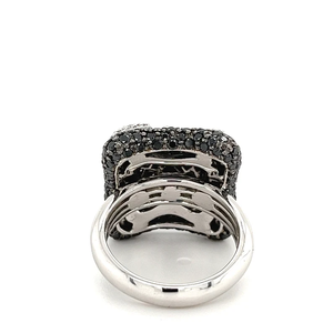 Anillo de diamante con corte de varilla natural para mujer, racimo de diamantes blancos Bla en oro blanco, joyería de moda de acero inoxidable elegante, calidad fina - Product Image 5