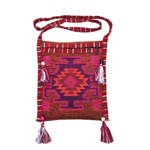 Alforja Oriental con estampado auténtico, alforja rosa - Product Image 1