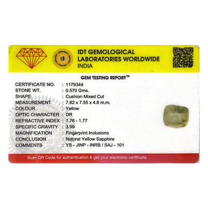 Piedra Preciosa de Zafiro Amarillo Natural de 2.85 Quilates, Facetada con Corte Esmeralda Ovalado Marquise, Disponible en Tonos Marrón, Rojo y Rosa, Tratada con Calor - Product Image 4