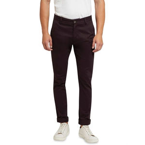 Pantalones chinos de mezcla de algodón/LICRA para hombre al mejor precio logotipo personalizado cintura media botón cierre de mosca ligero transpirable recto - Product Image 1