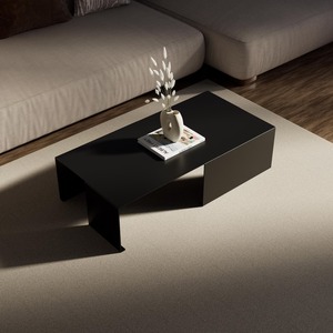 Mesa de Centro Moderna con Tapa de Madera y Patas de Hierro, Ideal para Decoración del Hogar, Muebles Metálicos Hechos en India, Mesa Auxiliar, Decoración de Oficina - Product Image 1