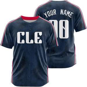 Tenue de baseball imprimée de haute qualité avec couleurs et logos personnalisés, tissu respirant 100 % polyester, col en V pour clubs et ligues - Product Image 6