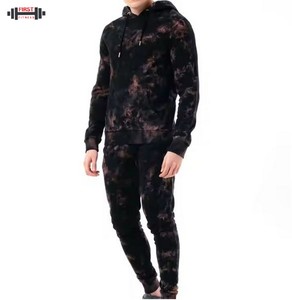 Diseña tu propio logotipo Chándal de lavado ácido de invierno para hombre en color sólido Chándal deportivo de lana de algodón 100% completamente personalizado - Product Image 1