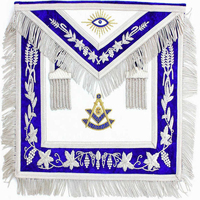 Regalia Maçonnique Grand Maître Maçon, Collerette et Tablier de Dégaine Grand Rang Provincial de Londres, en Peau d'Agneau Faite à la Main