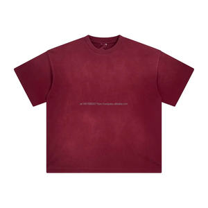 100% Cotton Custom Tshirt logo Streetwear Acid Wash Drop Shoulder Vintage High Quality <b>Blank</b> Men's Heavy <b>Weight</b> Printed T-shirts - Product Image 4