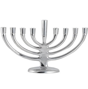 Bougie chromée moderne Menorahs Chandelier de Hanoukka 9 branches Argent Peut contenir toutes les bougies Activité religieuse juive - Product Image 5