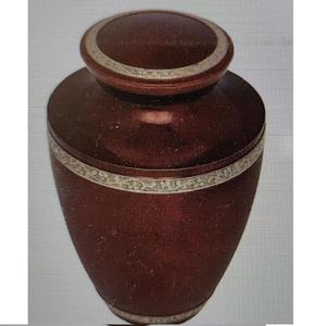 Premium Handcrafted Brass Cremation Urn for Human Ashes Eco-Friendly Memorial Urn Decorative Band Removable Top for Tabletop. - Product Image 1