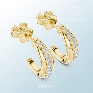 Certified Round <b>Cluster</b> Earrings with Elegant Design for Wedding Fashion Daily Wear and Bulk Export Supply - Product Image 2