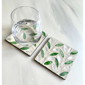 Dessous de verre au design unique Dessous de verre en nacre de forme carrée Dessous de verre faits à la main Dessous de verre à bon prix - Product Image 1