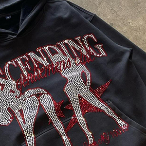 เสื้อมีฮู้ดสำหรับผู้ชายผ้าฝ้าย100% มีฮู้ดสีขาวติดพลอยเทียมสีขาวแบบเกาหลีเสื้อมีฮู้ดเก็บอุณหภูมิสำหรับใส่ในฤดูหนาวกำหนดได้เอง3D - Product Image 5