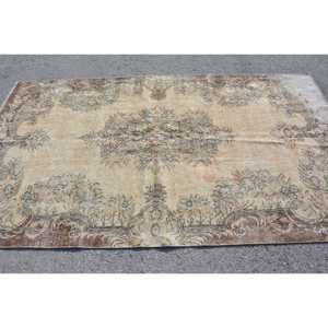 Alfombra Turca Vintage, Grande, 5.2x9.2 pies (159x279 cm), Alfombra de Lana con Borde Marrón - Product Image 4