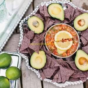 Bạc nho nho phục vụ Platter Vòng trang trí món ăn cho đồ ăn nhẹ trái cây kẹo thanh lịch bảng trung tâm chip Dip bát cho nhà - Product Image 4