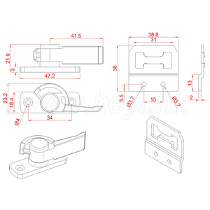 Serrure de fenêtre en croissant-Antirouille en alliage de zinc robuste, verrouillage sécurisé pour fenêtres en bois/aluminium/PVC, installation facile - Product Image 6