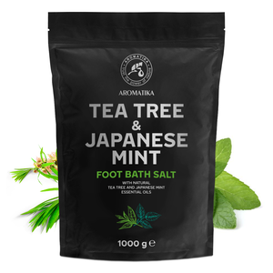 Aromatika Tea Tree & Japanese Mint Sel Marin Naturel en Cristaux pour Bain de Pieds 1000g Rafraîchissant Anti-Odeur Sachet Doypack - Product Image 1