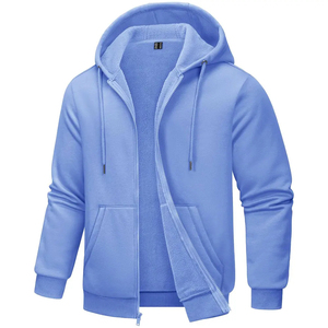 Wholesale Custom Breathable Eco-Friendly <b>Winter</b> <b>Hoodies</b> Men Polyester/Cotton French Terry Pockets Patch Embroidery Zip-Up - Product Image 5
