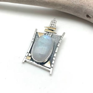 โบฮีเมียน925สไตล์เงินสเตอร์ลิงประดับจี้พลอยมูนสโตนเครื่องประดับจี้เงินทำด้วยมือเครื่องประดับสำหรับผู้หญิงของขวัญแต่งงานสำหรับเธอ - Product Image 2
