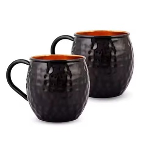 Black Finished Handmade Copper <b>Mug</b> With Dual tone Finished Set Of 2 Copper <b>Mug</b> - Product Image 1