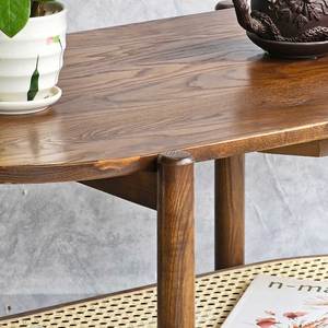 Oval Shaped 2-Tier 100x50x52cm Wood Teak <b>Coffee</b> <b>Table</b> Sofa <b>Table</b> with Stylish Design-TT68263 - Product Image 6