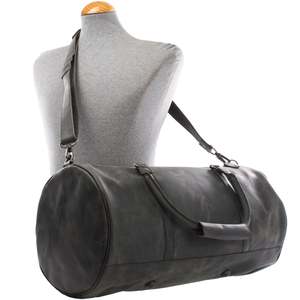Tout nouveau sac de voyage en cuir gris pour femmes bandoulière réglable bandoulière amovible bouton de chaîne géométrique - Product Image 1