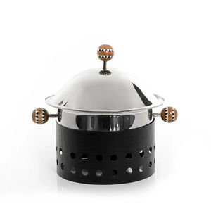 Marmite unique en acier inoxydable avec dôme en bois Casserole de mariage de taille personnalisée Idéal pour les réchauffeurs de nourriture fantaisie et l'utilisation décorative - Product Image 3