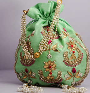 Sac à main traditionnel indien pour femmes, sac fait-main, pochette de mariage, cadeaux Diwali, cadeau de retour indien - Product Image 2
