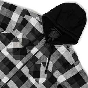 Sudadera con capucha de franela pesada de invierno para hombre con capucha desmontable edredón forrado cuello vuelto a prueba de viento y secado rápido tela de 370g - Product Image 6