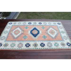 Alfombra Vintage de 4.4x7.2 pies, Alfombra Oriental Turca de Lana Azul - Product Image 3