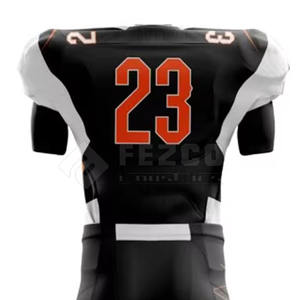 Ensembles d'uniformes de football américain respirants pour hommes, qualité supérieure, faible MOQ, dernier design 2025, personnalisables, manches courtes, 100 % polyester - Product Image 6