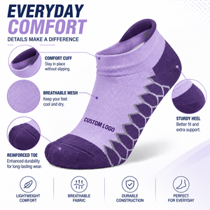 Custom <b>Low</b> <b>Cut</b> Running <b>Socks</b> Breathable Athletic <b>Socks</b> with Arch Support Cushion Sole and Side Logo for Wholesale - Product Image 3
