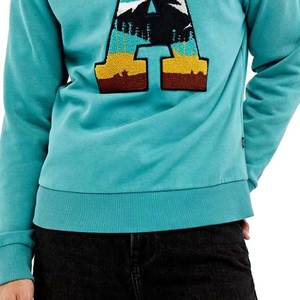 Venta caliente Fleece Chenille Bordado Sudadera con capucha Oversized Cropped Pullover Bordado Sudadera con su propio logotipo - Product Image 5