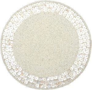 Handmade Beaded Round <b>Placemat</b> for <b>Dining</b> <b>Table</b> Beautiful Decorative New Year Christmas and Other Occasions Gift Item - Product Image 6