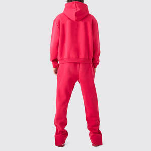 Alta calidad 375 GSM sudaderas con capucha lisas y conjuntos de joggers acampanados 100% algodón chándal Unisex - Product Image 2