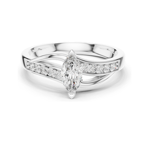 Bague en diamant de laboratoire taille marquise pour femme, 0,4 carat, clarté VVS-VS EF, or 18 carats, 14 carats, 10 carats et argent 925, rose, jaune, blanc - Product Image 2