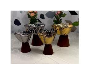 Set Of Two Food Serving Bowl In Iron And Wooden Serving Chocolate <b>Dry</b> Fruits Bowl At Affordable Prices - Product Image 2