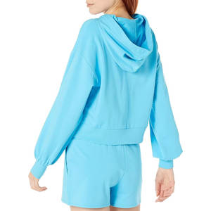 Jersey corto de mujer al por mayor 2024, sudadera de manga larga recortada con capucha, jersey de rizo alto, diseño OEM personalizado para otoño - Product Image 2