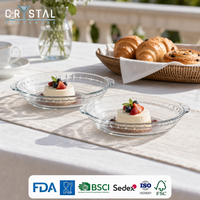 Assiette en verre borosilicate CRYSTAL de 8 pouces, résistante à la chaleur, qualité restaurant, vaisselle d'hôtel, approvisionnement en gros