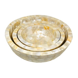 Set de 2 bols en nacre avec service à salade pour la maison et l'hôtel, bol de service de luxe pour la cuisine et le plateau de table - Product Image 4