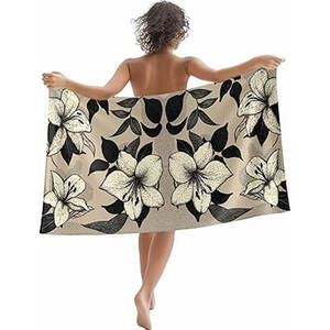 Serviette de plage de luxe en peluche douce de haute qualité, absorbante et légère pour la baignade au soleil et la piscine (toutes saisons) - Product Image 1