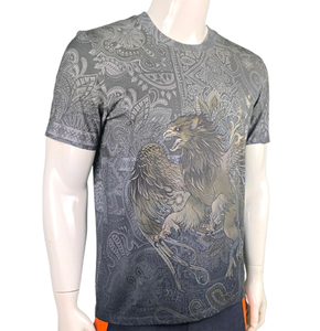 T-shirt pour homme en coton 100% tricoté 220 GSM à col rond, imprimé numérique, design personnalisé, nouvelle mode, qualité supérieure, vente en gros - Product Image 2