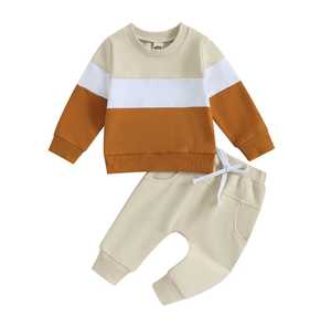 Conjunto de joggers: Bonito cuello redondo, tejido de punto acanalado, tejido de punto de poliéster de ajuste regular con ligero estiramiento para exteriores - Product Image 2