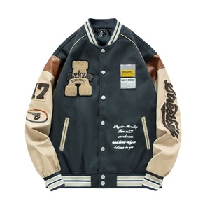 Baseball High Street Men's Varsity <b>Jacket</b> Breathable Custom Hot Selling Canvas Winter College Low Prices <b>Fleece</b> <b>Lining</b> Crew Neck - Product Image 1
