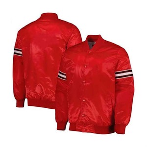 Blouson bomber universitaire à col montant en toile pour homme, broderie personnalisée sur le devant, design personnalisé pour l'école et le collège - Product Image 1