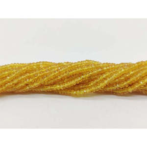 Cuentas facetadas de zafiro amarillo de 2.5-3.5 mm, corte brillante, piedras preciosas minerales, cuentas de rubí de 8 mm de altura - Product Image 1
