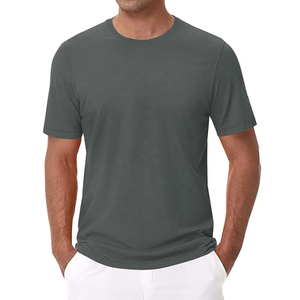 Camiseta Casual de Manga Corta para Hombre, 100% Algodón, con Logotipo Frontal, Cuello Redondo, Diseño de Patrón Sólido, Tejido de Punto, 150 Gramos de Peso - Product Image 1
