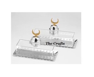 Bandeja de servicio de acrílico y metal de diseño islámico con asas en forma de Luna Bandeja de chocolate especial de Ramadán de la mejor calidad - Product Image 5