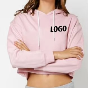 Premium Fashion <b>Trendy</b> Breathable Casual Custom Women Crop Top <b>Hoodie</b> Streetwear Pullover Cropped Sweatshirt Fashion Wholesale - Product Image 3