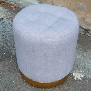 Contemporary 32x32x40cm GDSF006 Fabric-Covered Tufted Ottoman <b>Stool</b> Removable Metal Footstool for <b>Bedroom</b> Perfect As Bench - Product Image 2