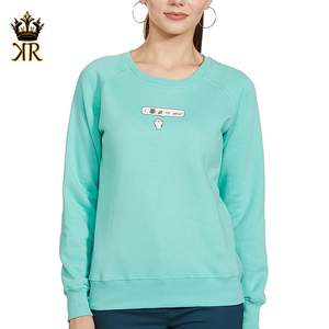 Sweatshirts à col rond en coton pour femmes Séchage rapide Respirant Sweatshirts doux coréens pour femmes Coupe régulière Sweatshirts à manches longues - Product Image 1